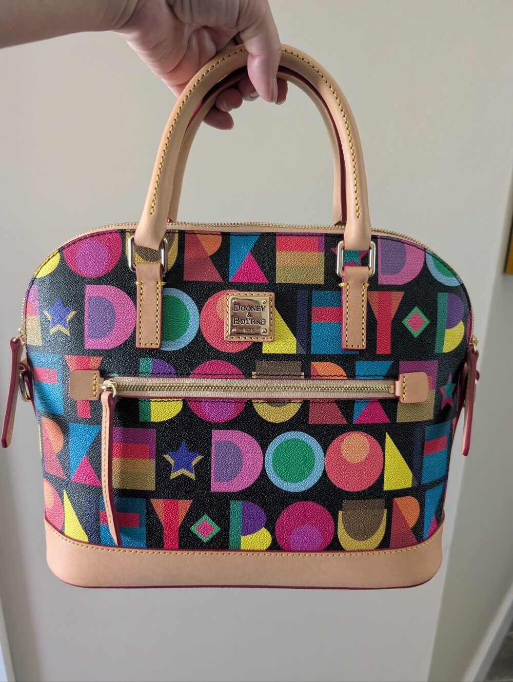 Dooney & Bourke Art Deco Domed Zip Satchel NWT